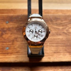 Tommy Hilfiger   Ainsley Multifunction White Dial White Leather Ladies Watch